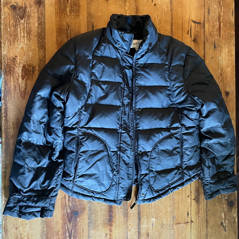 Calvin Klein Black puffer ski jacket.